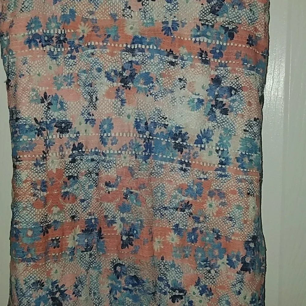 Justice pink blue floral dress Sz. 12 NWOT